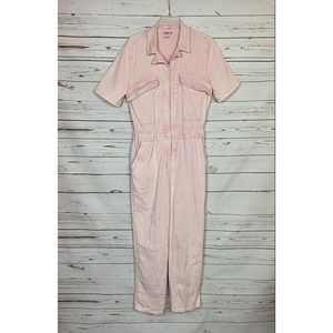 Faherty Women's S Small Blythe Pink Short Sleeve Organic Cotton Stretch Jumpsuit